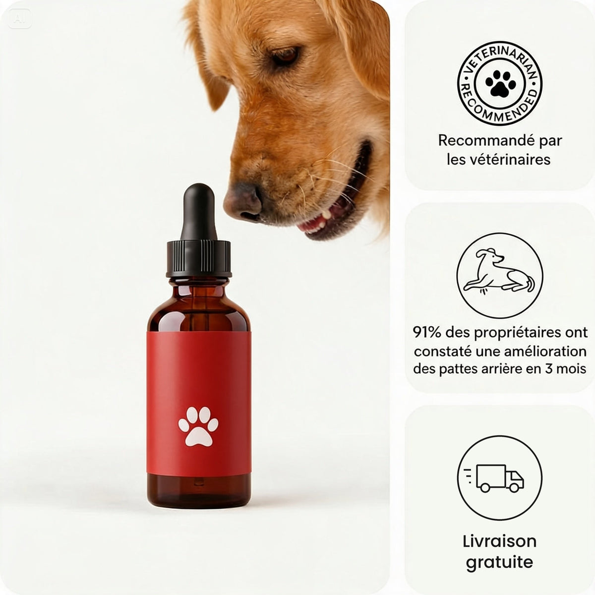 Flacon Gambad NAD+ pour chien – recommandé par les vétérinaires, livraison gratuite